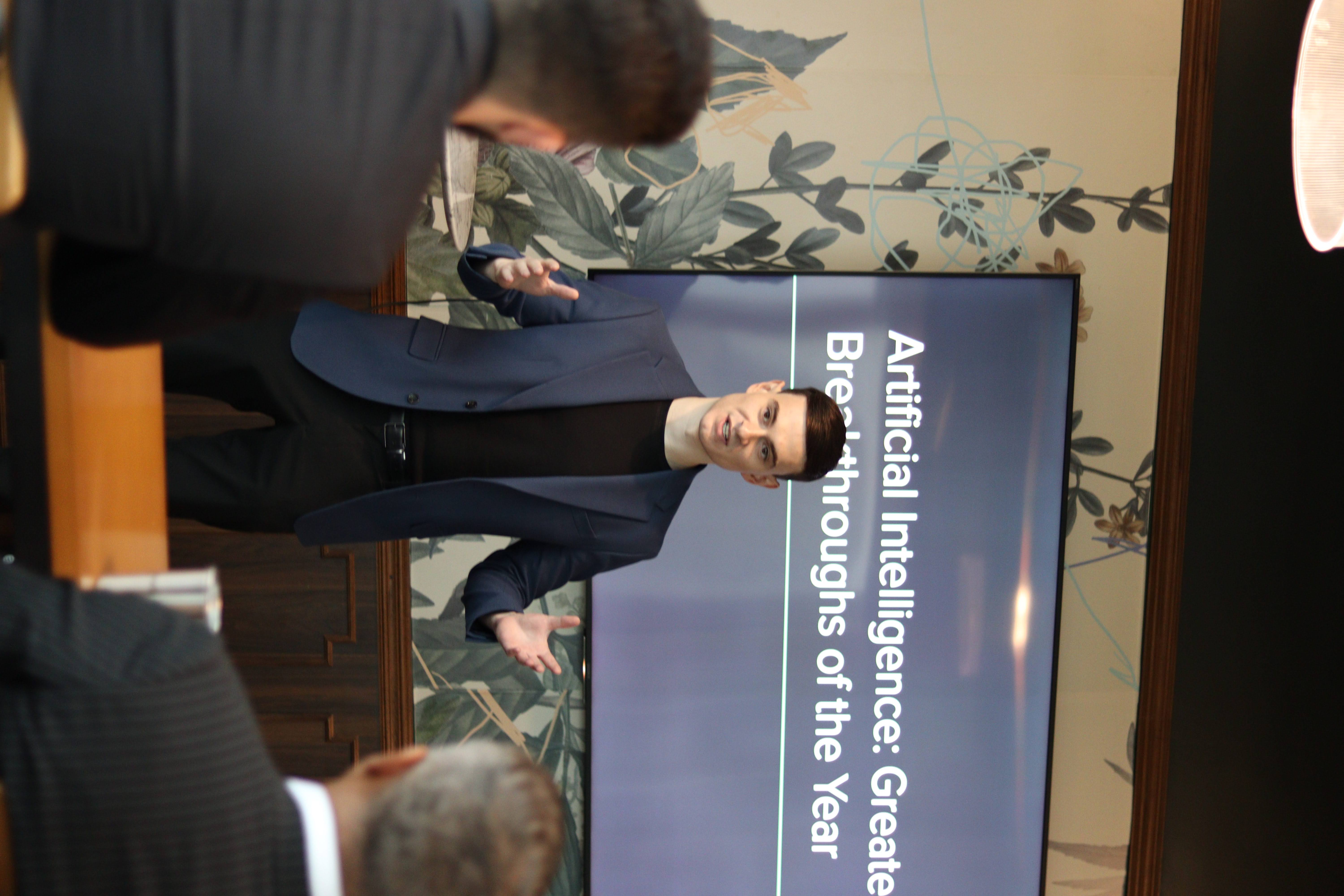 Luke Monington presenting at a speaking engagement